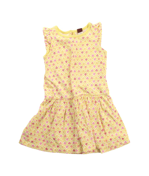A Yellow Sleeveless Dresses from Tea in size 2T for girl. (Front View)