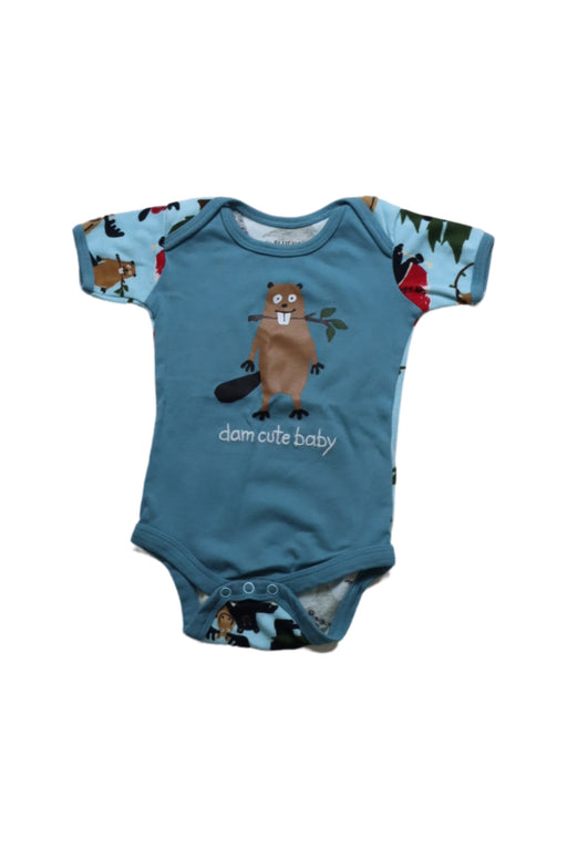 A Blue Short Sleeve Bodysuits from Little Blue House in size 3-6M for boy. (Front View)