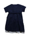 A Blue Short Sleeve Dresses from Il Gufo in size 6T for girl. (Back View)