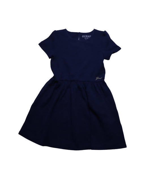 A Blue Short Sleeve Dresses from Guess in size 6T for girl. (Front View)