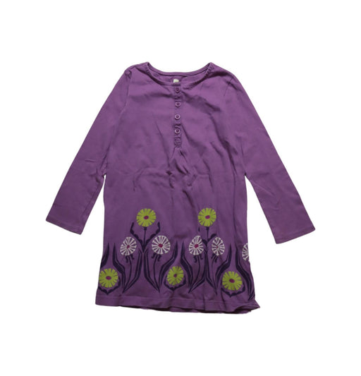 A Purple Long Sleeve Dresses from Tea in size 5T for girl. (Front View)