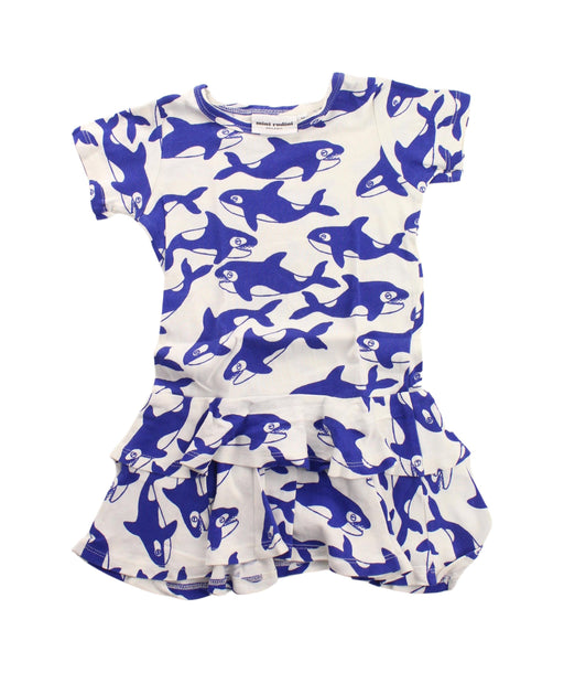 A Blue Short Sleeve Dresses from Mini Rodini in size 2T for girl. (Front View)
