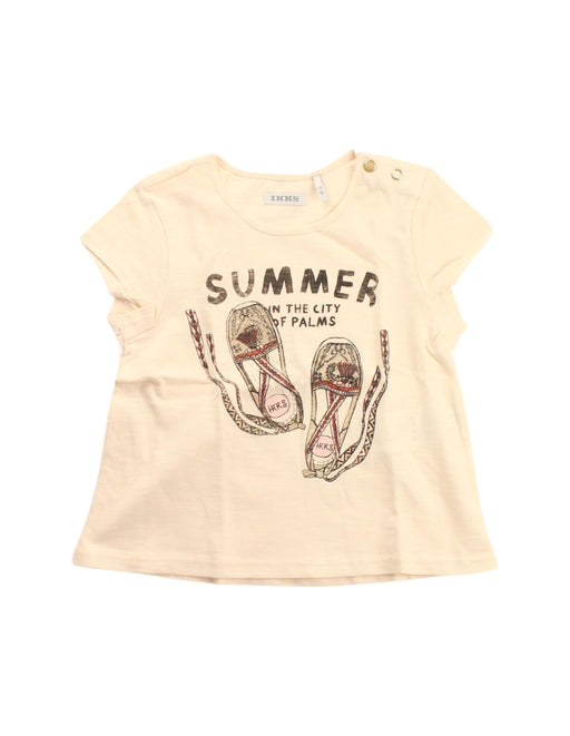A Ivory Short Sleeve Tops from IKKS in size 2T for girl. (Front View)
