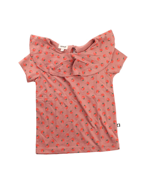 A Orange Short Sleeve Tops from Oeuf in size 2T for girl. (Front View)