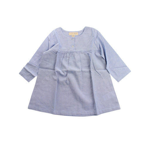 A Blue Long Sleeve Dresses from La Petite Collection in size 2T for girl. (Front View)