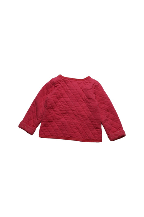 A Red Puffer/Quilted Jackets from Petit Bateau in size 12-18M for girl. (Back View)