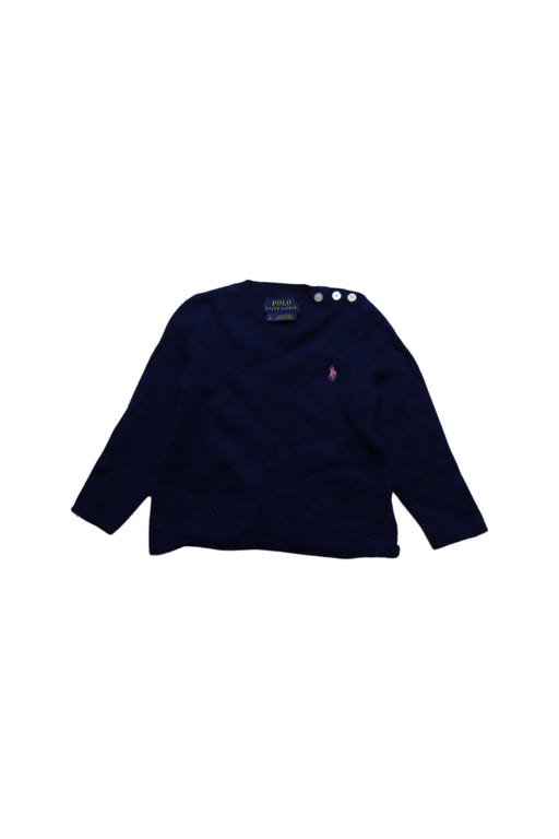 A Blue Buttoned Sweatshirts from Polo Ralph Lauren in size 3T for neutral. (Front View)
