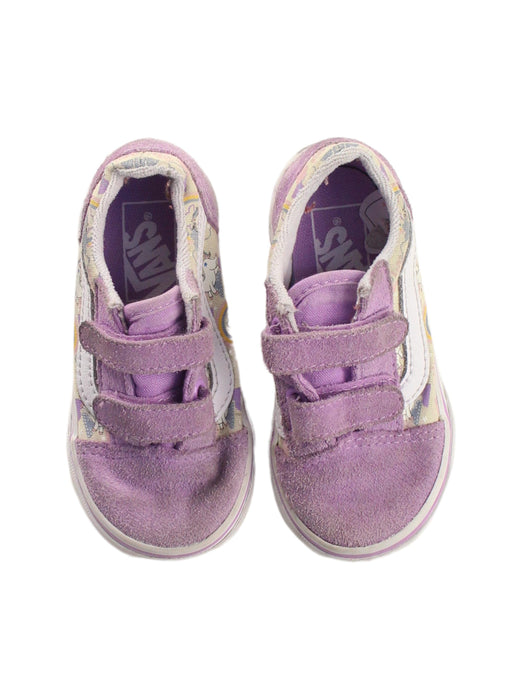 A Purple Sneakers from Vans in size 18-24M for girl. (Back View)