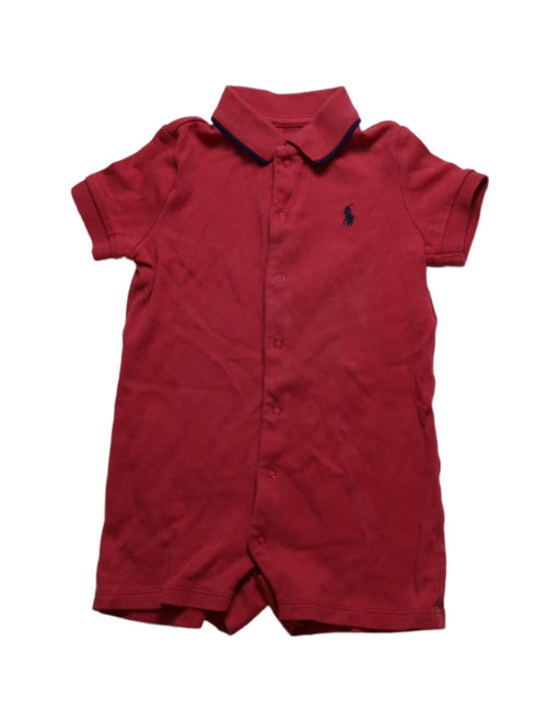 A Red Short Sleeve Rompers from Ralph Lauren in size 6-12M for neutral. (Front View)