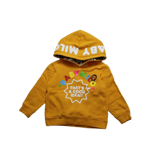 A Yellow Hooded Sweatshirts from BAPE KIDS in size 18-24M for neutral. (Front View)