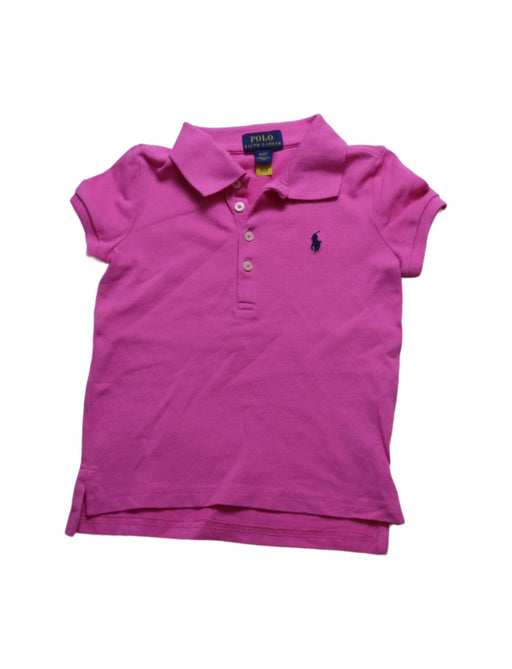 A Pink Short Sleeve Polos from Polo Ralph Lauren in size 4T for girl. (Front View)