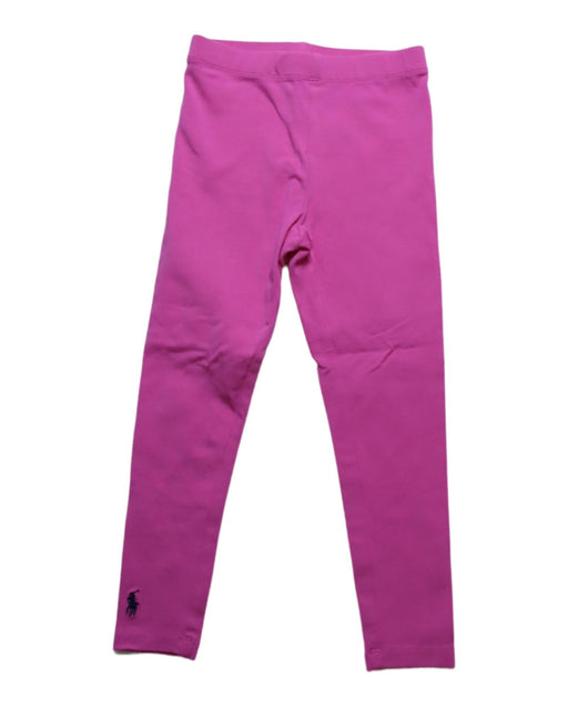 A Pink Leggings from Polo Ralph Lauren in size 4T for girl. (Front View)