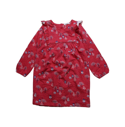 A Red Long Sleeve Dresses from Purebaby in size 4T for girl. (Front View)
