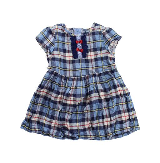 A Blue Short Sleeve Dresses from Miki House in size 18-24M for girl. (Front View)