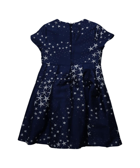 A Blue Short Sleeve Dresses from Jacadi in size 4T for girl. (Back View)