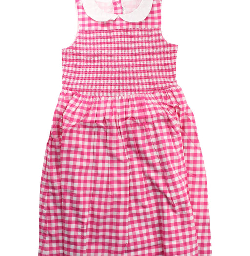A Pink Sleeveless Dresses from Janie & Jack in size 8Y for girl. (Front View)