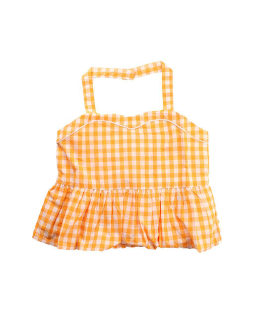 A Yellow Sleeveless Tops from Janie & Jack in size 12Y for girl. (Front View)