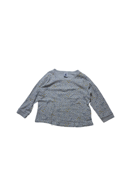 A Grey Pyjama Sets from Petit Bateau in size 3T for girl. (Front View)