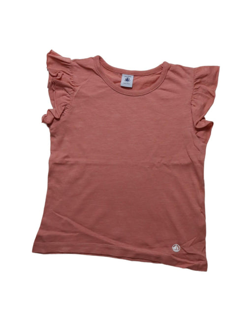 A Orange Short Sleeve Tops from Petit Bateau in size 6T for girl. (Front View)