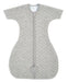 A Grey Sleepsacs from Aden & Anais in size 0-3M for neutral. (Front View)
