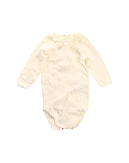 A White Long Sleeve Bodysuits from Bonpoint in size 3-6M for girl. (Front View)