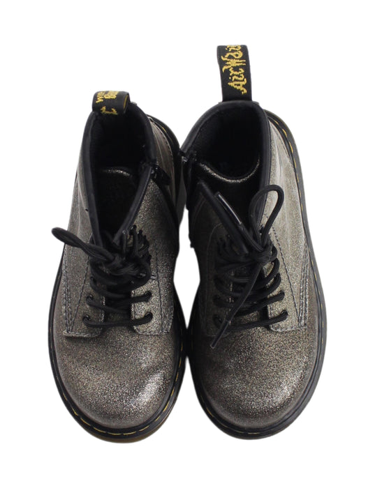 A Metallic Casual Boots from Dr. Martens in size 4T for boy. (Back View)