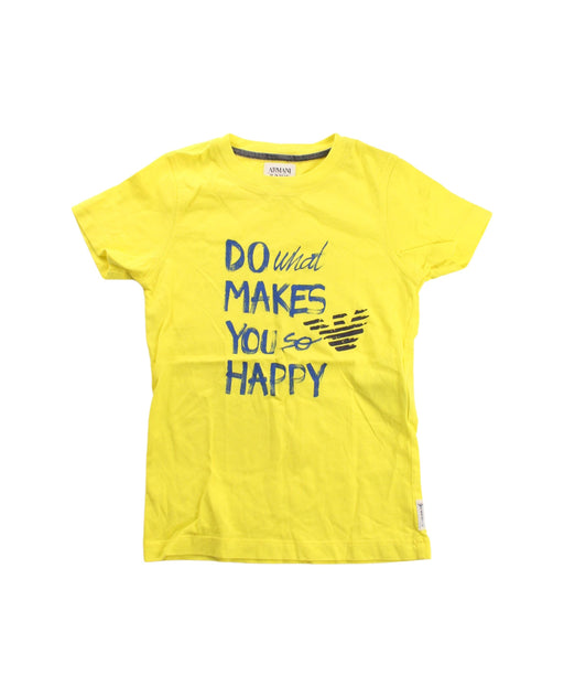 A Yellow Short Sleeve T Shirts from Armani in size 5T for neutral. (Front View)