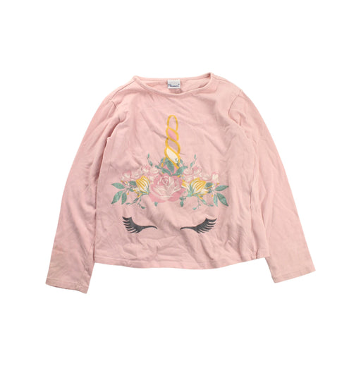 A Pink Long Sleeve T Shirts from Newness in size 6T for girl. (Front View)