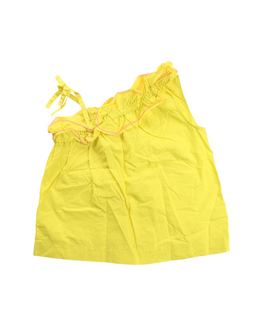 A Yellow Sleeveless Tops from Crewcuts in size 6T for girl. (Front View)