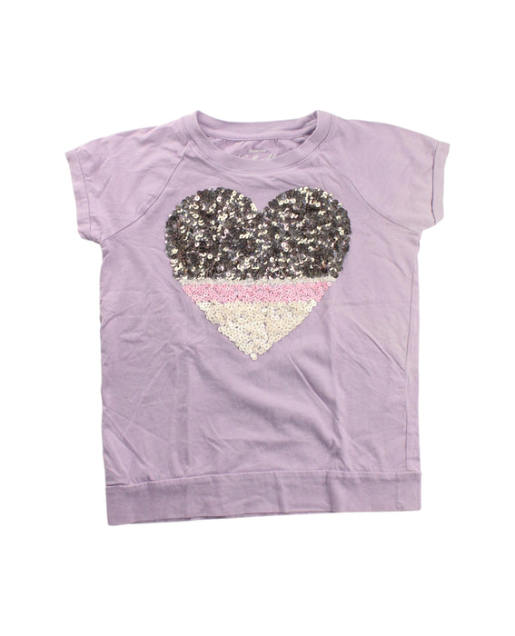 A Purple Short Sleeve Tops from Crewcuts in size 6T for girl. (Front View)