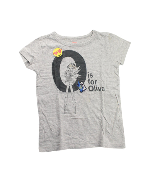 A Grey Short Sleeve T Shirts from Crewcuts in size 6T for girl. (Front View)