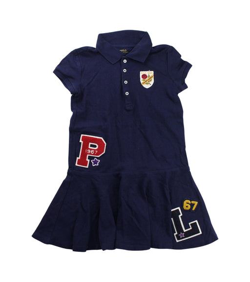 A Blue Short Sleeve Dresses from Polo Ralph Lauren in size 6T for girl. (Front View)