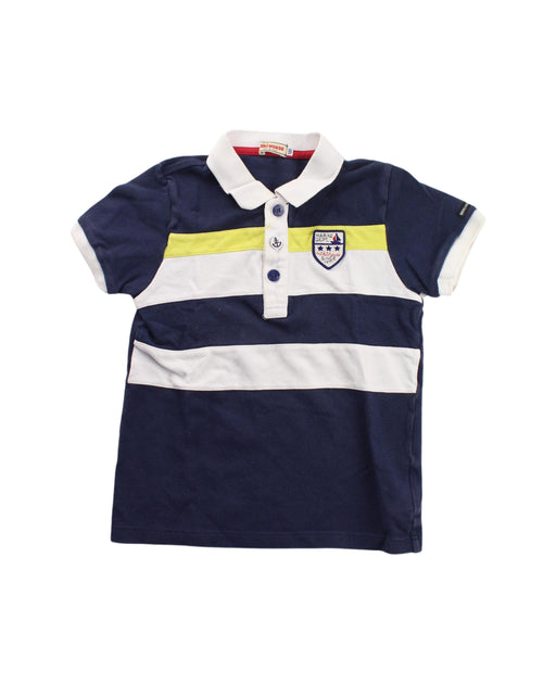 A Multicolour Short Sleeve Polos from Miki House in size 5T for boy. (Front View)
