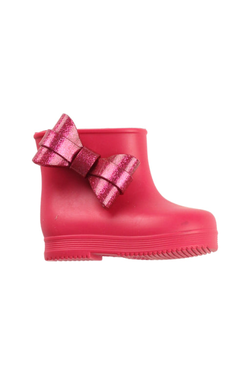 A Red Rain Boots from Mini Melissa in size 12-18M for girl. (Front View)