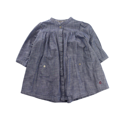 A Grey Long Sleeve Dresses from Petit Bateau in size 12-18M for girl. (Front View)