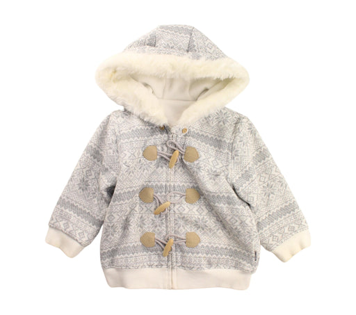 A Grey Coats from Comme Ca Ism in size 2T for girl. (Front View)