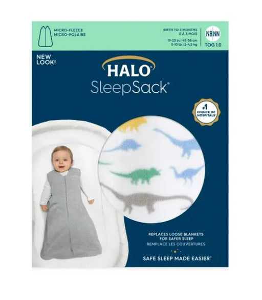 A White Sleepsacs from HALO in size 6-12M for boy. (Front View)