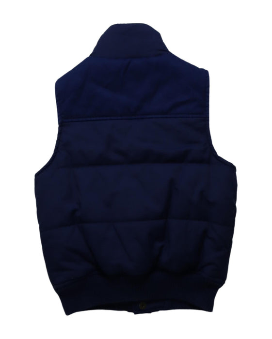 A Navy Outerwear Vests from Jacadi in size 5T for girl. (Back View)