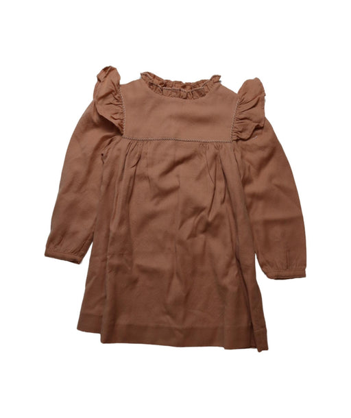 A Brown Long Sleeve Dresses from Bonpoint in size 4T for girl. (Front View)