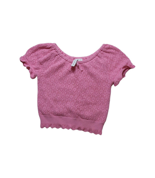 A Pink Short Sleeve Tops from Janie & Jack in size 5T for girl. (Front View)