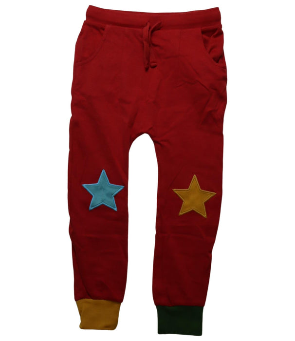 A Red Sweatpants from Little Green Radicals in size 6T for girl. (Front View)
