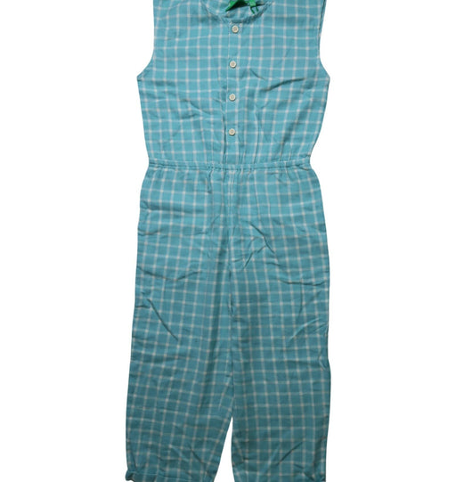 A Teal Sleeveless Jumpsuits from Little Green Radicals in size 6T for girl. (Front View)