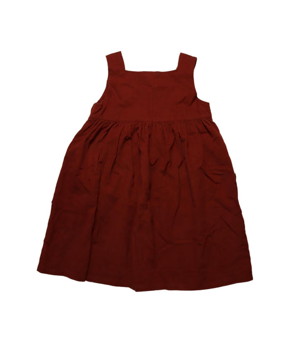 A Red Sleeveless Dresses from Little Green Radicals in size 4T for girl. (Back View)