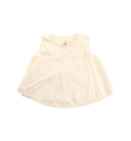 A White Sleeveless Dresses from Il Gufo in size 4T for girl. (Front View)