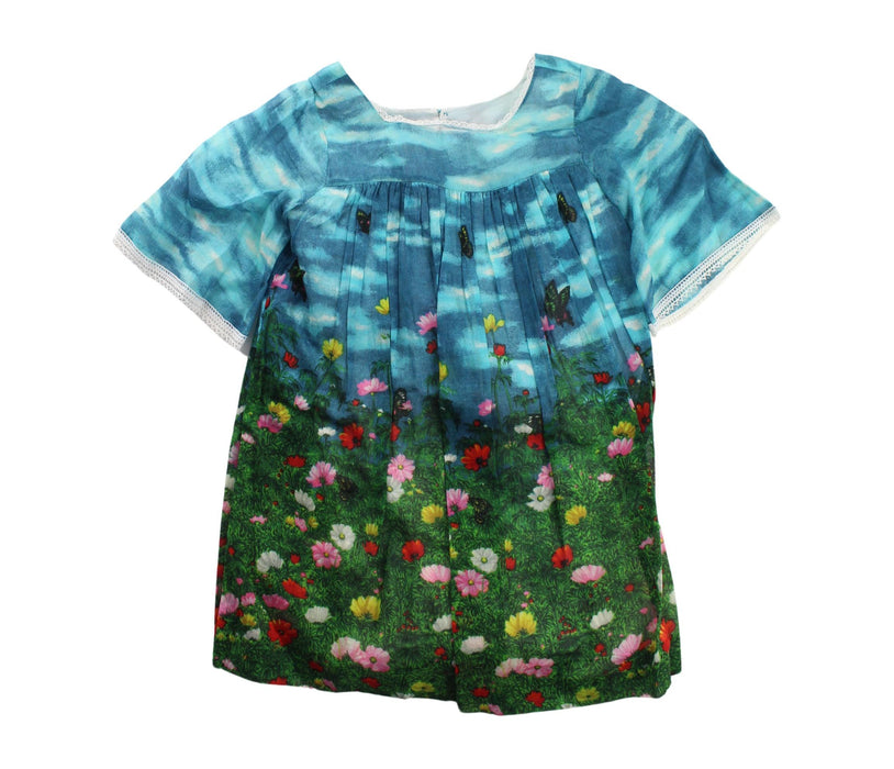 A Blue Short Sleeve Dresses from Gucci in size 4T for girl. (Front View)