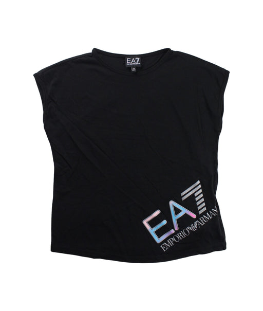 A Black Sleeveless T Shirts from Armani in size 12Y for girl. (Front View)