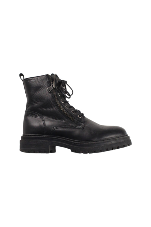 A Black Casual Boots from Geox in size 11Y for boy. (Front View)