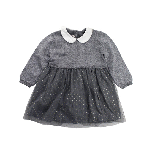 A Grey Long Sleeve Dresses from Chicco in size 6-12M for girl. (Front View)