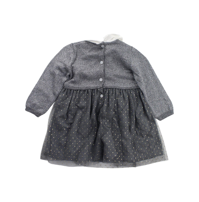 A Grey Long Sleeve Dresses from Chicco in size 6-12M for girl. (Back View)