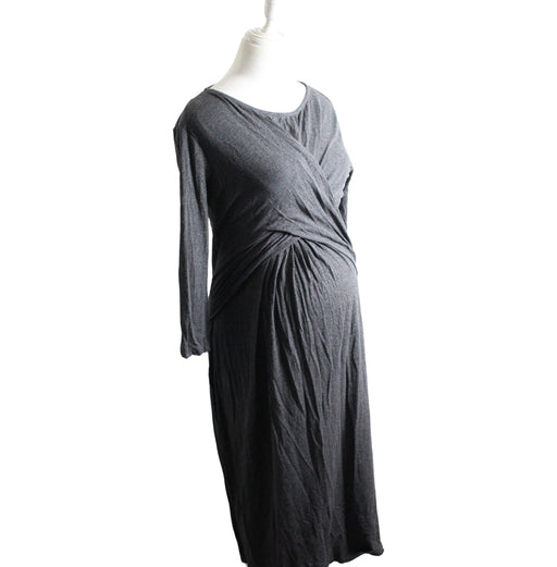 A Grey Nursing Dresses from Isabella Oliver in size S for maternity. (Front View)
